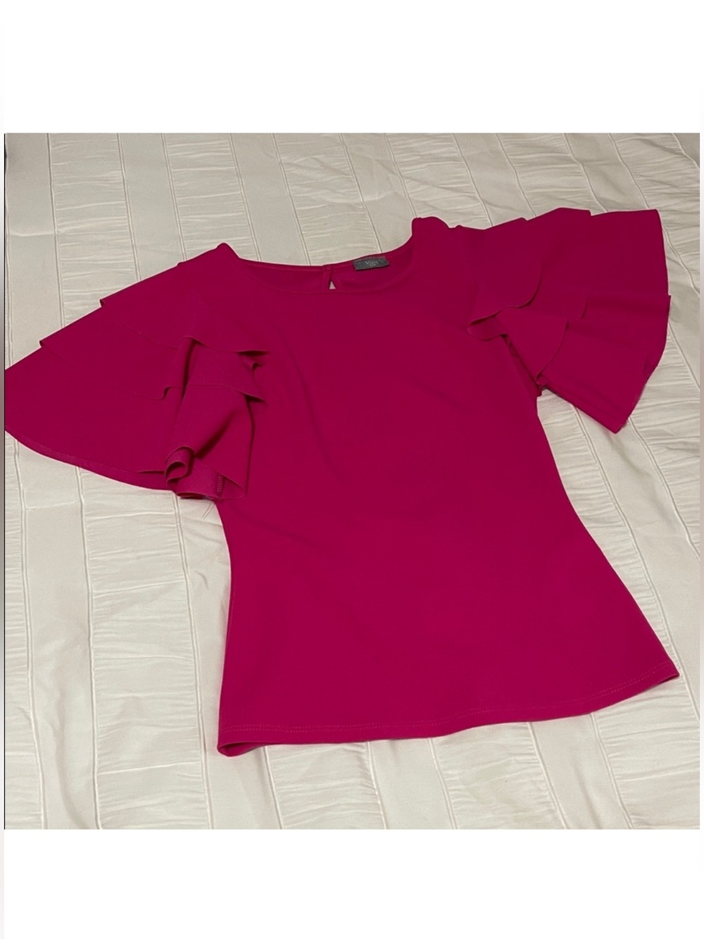 Vizio USA Hot Pink Ruffle-Sleeve
Blouse